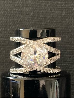 Crisscross Moissanite Ring